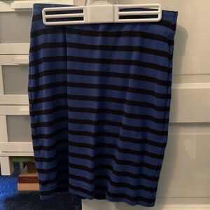 Loft Stretch Blue and black skirt